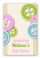 Cute As a Button - Custom Large Rectangle Baby Shower Sticker/Labels thumbnail