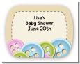 Cute As a Button - Personalized Baby Shower Rounded Corner Stickers thumbnail