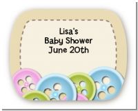 Cute As a Button - Personalized Baby Shower Rounded Corner Stickers
