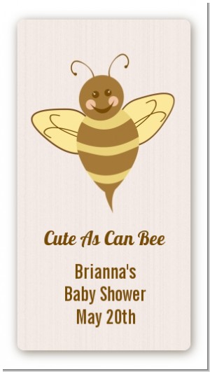 Cute As Can Bee - Custom Rectangle Baby Shower Sticker/Labels