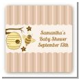 Cute As Can Bee - Square Personalized Baby Shower Sticker Labels thumbnail