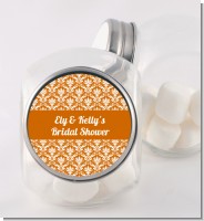 Damask Pattern - Personalized Bridal Shower Candy Jar
