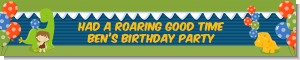 Dinosaur and Caveman - Personalized Birthday Party Banners