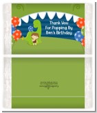 Dinosaur and Caveman - Personalized Popcorn Wrapper Birthday Party Favors