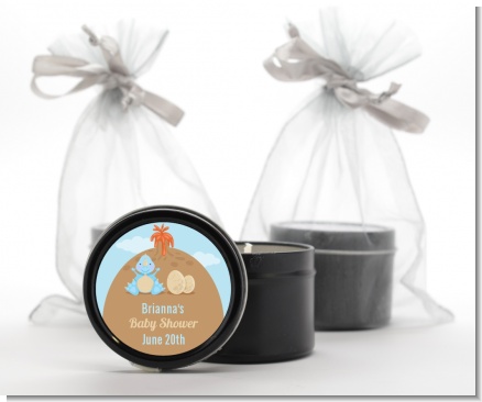 Dinosaur Baby Boy - Baby Shower Black Candle Tin Favors