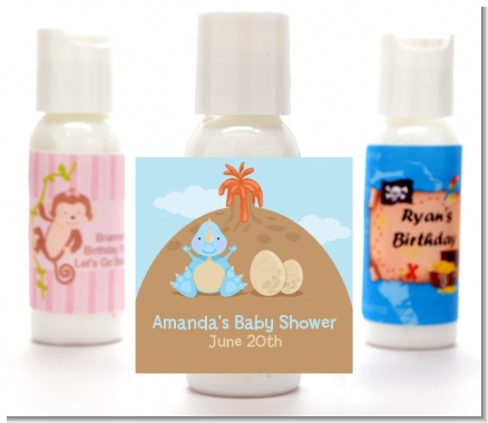 Dinosaur Baby Boy - Personalized Baby Shower Lotion Favors