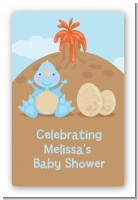 Dinosaur Baby Boy - Custom Large Rectangle Baby Shower Sticker/Labels