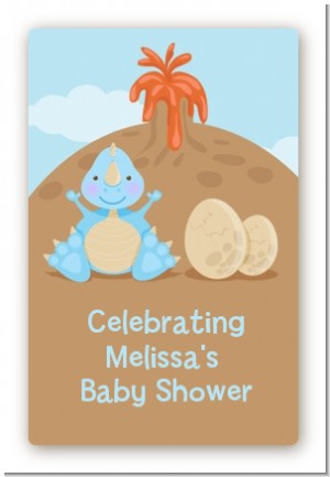 Dinosaur Baby Boy - Custom Large Rectangle Baby Shower Sticker/Labels