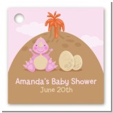 Dinosaur Baby Girl - Personalized Baby Shower Card Stock Favor Tags