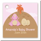 Dinosaur Baby Girl - Personalized Baby Shower Card Stock Favor Tags