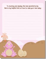 Dinosaur Baby Girl - Baby Shower Notes of Advice