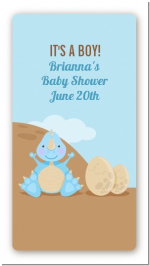 Dinosaur Baby Boy - Custom Rectangle Baby Shower Sticker/Labels
