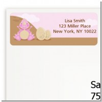 Dinosaur Baby Girl - Baby Shower Return Address Labels