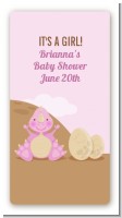 Dinosaur Baby Girl - Custom Rectangle Baby Shower Sticker/Labels