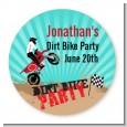 Dirt Bike - Round Personalized Birthday Party Sticker Labels thumbnail