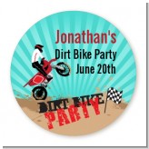 Dirt Bike - Round Personalized Birthday Party Sticker Labels