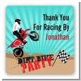 Dirt Bike - Square Personalized Birthday Party Sticker Labels thumbnail