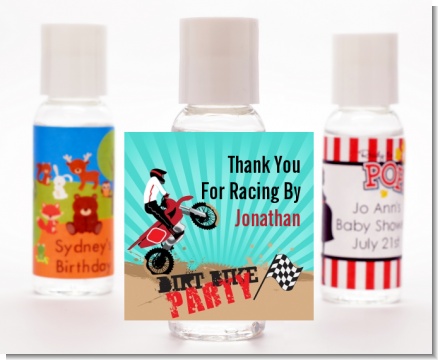 Dirt Bike - Personalized Birthday Party Hand Sanitizers Favors