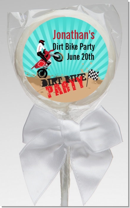 Dirt Bike - Personalized Birthday Party Lollipop Favors