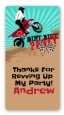 Dirt Bike - Custom Rectangle Birthday Party Sticker/Labels thumbnail