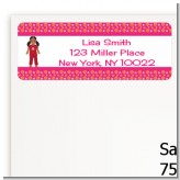 Doll Party African American - Birthday Party Return Address Labels