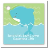 Dolphin | Aquarius Horoscope - Personalized Baby Shower Card Stock Favor Tags