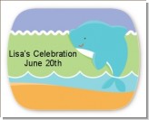 Dolphin | Aquarius Horoscope - Personalized Baby Shower Rounded Corner Stickers