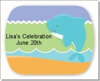 Dolphin | Aquarius Horoscope - Personalized Baby Shower Rounded Corner Stickers
