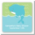 Dolphin | Aquarius Horoscope - Square Personalized Baby Shower Sticker Labels thumbnail