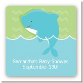 Dolphin | Aquarius Horoscope - Square Personalized Baby Shower Sticker Labels