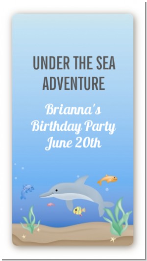 Dolphin - Custom Rectangle Birthday Party Sticker/Labels