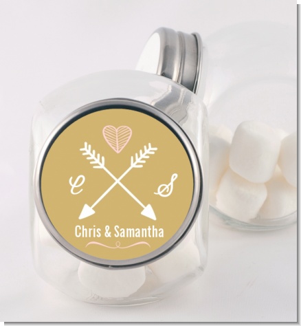 Double Arrows - Personalized Bridal Shower Candy Jar