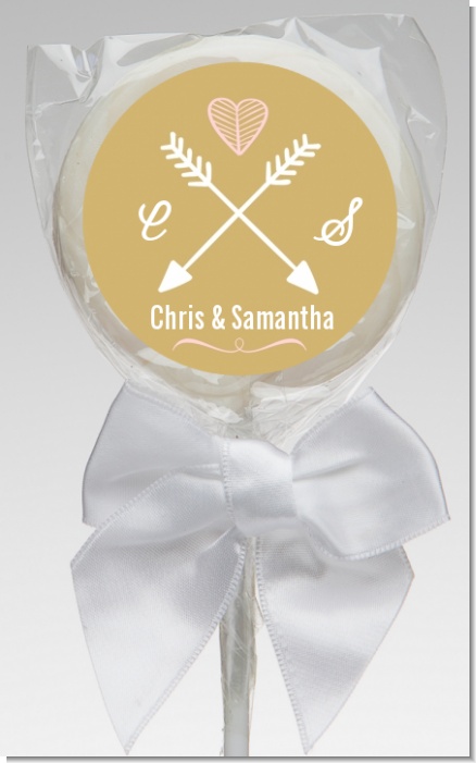 Double Arrows - Personalized Bridal Shower Lollipop Favors