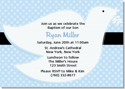 Dove Blue - Baptism / Christening Invitations