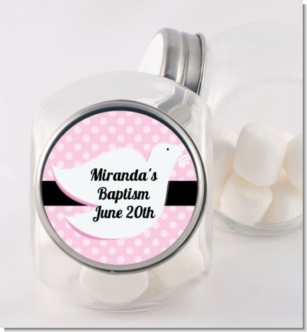 Dove Pink - Personalized Baptism / Christening Candy Jar