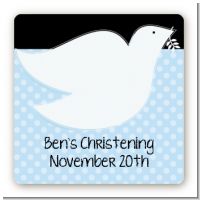 Dove Blue - Square Personalized Baptism / Christening Sticker Labels