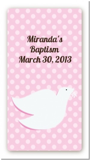 Dove Pink - Custom Rectangle Baptism / Christening Sticker/Labels