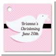 Dove Pink - Personalized Baptism / Christening Card Stock Favor Tags thumbnail