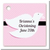 Dove Pink - Personalized Baptism / Christening Card Stock Favor Tags