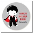Dracula - Round Personalized Halloween Sticker Labels thumbnail