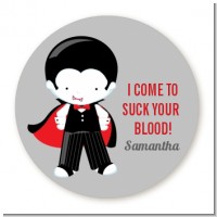Dracula - Round Personalized Halloween Sticker Labels