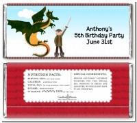 Dragon and Vikings - Personalized Birthday Party Candy Bar Wrappers