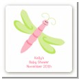Dragonfly - Square Personalized Baby Shower Sticker Labels thumbnail