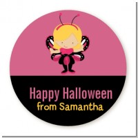 Dress Up Butterfly Costume - Round Personalized Halloween Sticker Labels