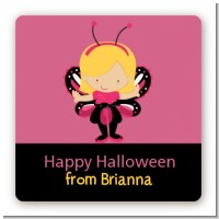 Dress Up Butterfly Costume - Square Personalized Halloween Sticker Labels
