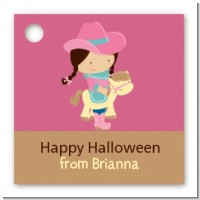 Dress Up Cowgirl Costume - Personalized Halloween Card Stock Favor Tags