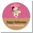 Dress Up Cowgirl Costume - Round Personalized Halloween Sticker Labels thumbnail