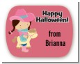 Dress Up Cowgirl Costume - Personalized Halloween Rounded Corner Stickers thumbnail