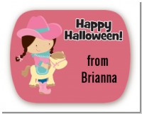 Dress Up Cowgirl Costume - Personalized Halloween Rounded Corner Stickers