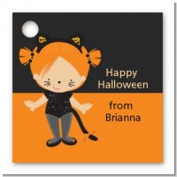 Dress Up Kitty Costume - Personalized Halloween Card Stock Favor Tags